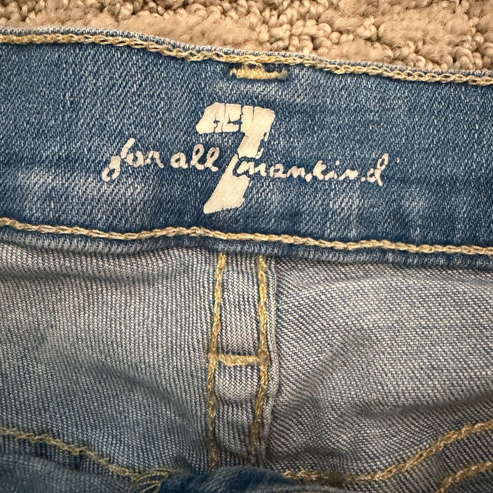 7 For All Mankind Light Blue Jean Shorts - Picture 3 of 5